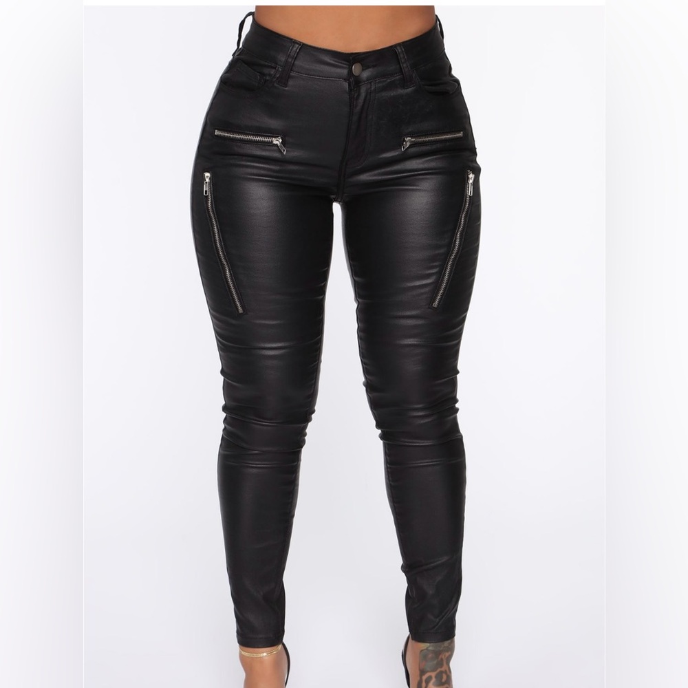 Fashion Nova Leather pants with zippers